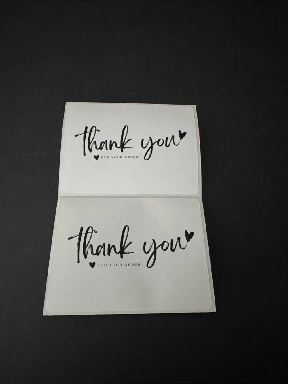 100 White Thank You Shipping Sticker -